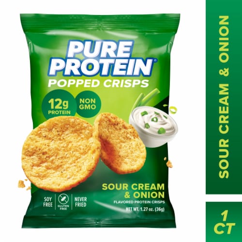 Pure Protein® Sour Cream & Onion Popped Crisps Perspective: front