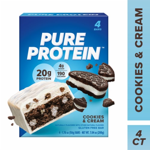 Pure Protein™ Cookies & Cream Protein Bars Perspective: front