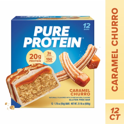 Pure Protein® Caramel Churro Gluten Free Protein Bars Perspective: front