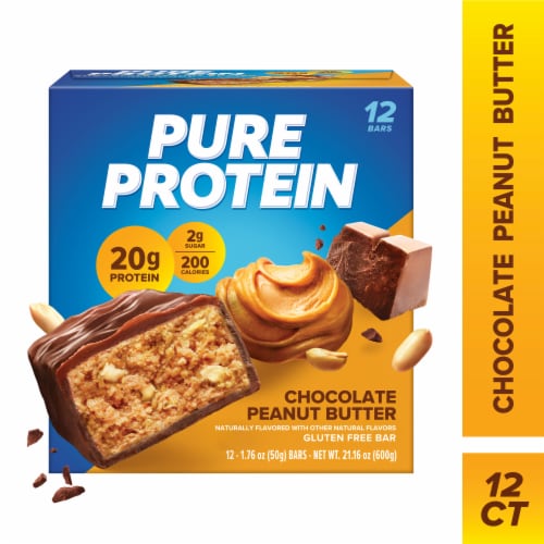 Pure Protein Chocolate Peanut Butter Protein Bars Perspective: front