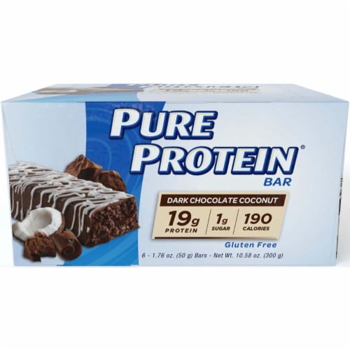 Pure Protein Dark Chocolate Coconut Bar Perspective: front