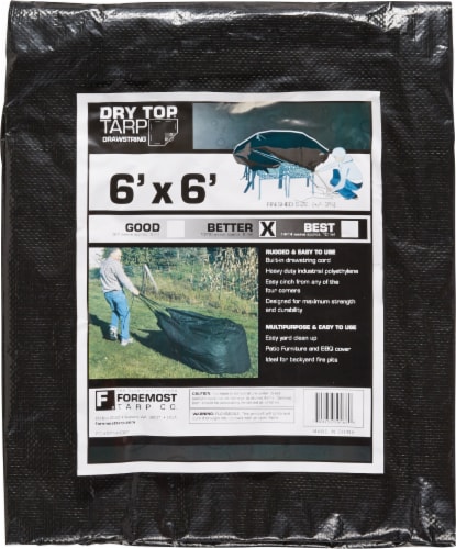 Foremost Tarp Co. Dry Top Drawstring Tarp - Black Perspective: front