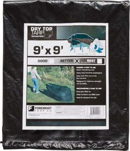 Foremost Tarp Co. Dry Top® Drawstring Tarp - Black Perspective: front