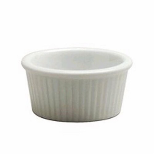 Buffalo F8010000610 1.5 oz Bright White Ware Fluted Ramekin Perspective: front
