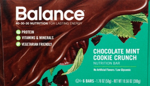 Balance Chocolate Mint Cookie Crunch Nutrional Bars Perspective: front