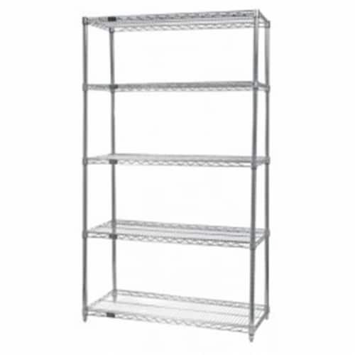 Wire 5 Shelf Starter Kit Chrome - 74 in. Perspective: front