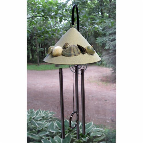 Seashell Window Solar Chime, Beach Sand Perspective: front