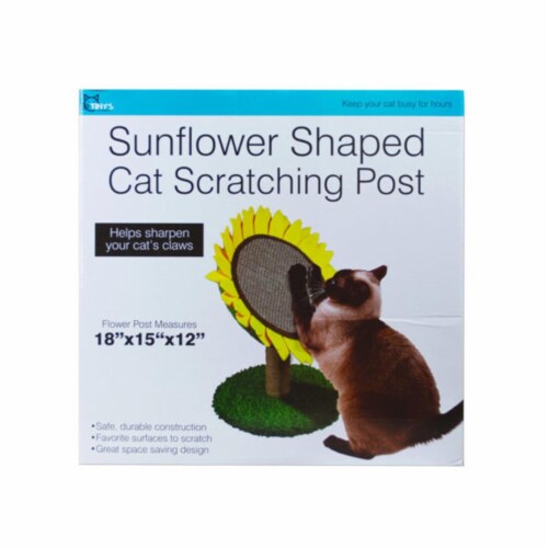 Kole Imports DI610-3 Sunflower Shaped Cat Scratching Post - 3 Piece -Pack of 3 Perspective: front