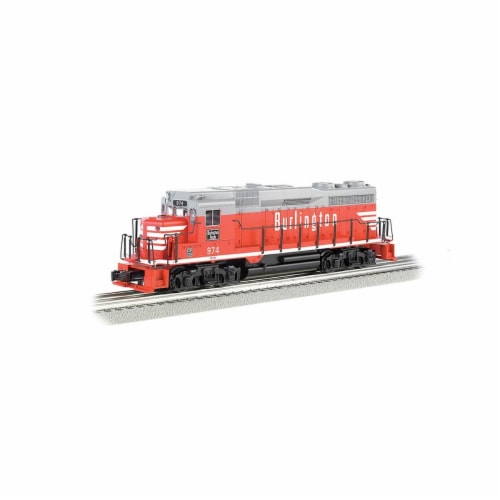 Bachmann BAC22905 Burlington No.974 GP30 Model Train with Dynamic Brake Perspective: front