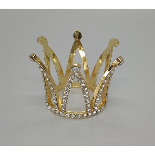 Tian Sweet Gd 0 6 Oz Small Rhinestone Crown Cake Topper Gold 1 King Soopers