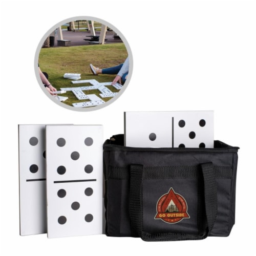 Peerless DOM001 -WHITE Giant Dominoes Game Set, White Perspective: front