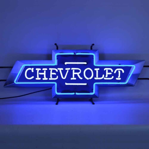 Neonetics Indoor Decorative Chevrolet Bowtie Neon Sign with Backing - Black Perspective: front