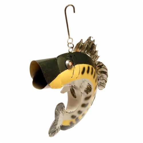 Rustic Arrow 100049 Metal Yellow Bass Birdhouse for Decor Perspective: front