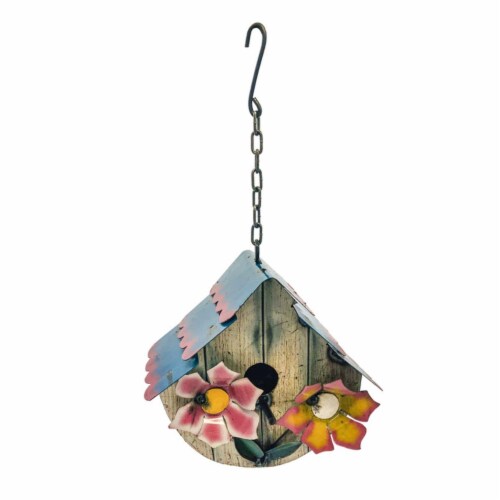 Rustic Arrow 102254 Waterdrop Design Metal Birdhouse Perspective: front