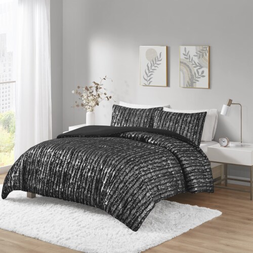 Black and silver queen store comforter set