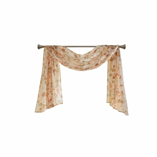 Gracie Mills Caelum Mauve Floral Print Voile Sheer Window Scarf Grace 13264 Blush 42X216 42x216 Fred Meyer