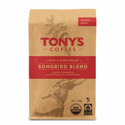 Tony's™ Organic Songbird Blend Light & Dark Roast Coffee Perspective: front