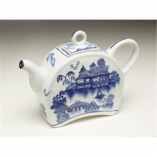 AA Importing 59785 Blue & White Teapot Perspective: front