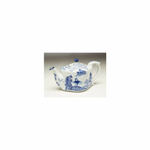 AA Importing  Blue & White Tea Pot Perspective: front