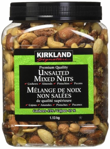Kirkland Signature Extra Fancy Unsalted Mixed Nuts 2.5 (LB) Perspective: front