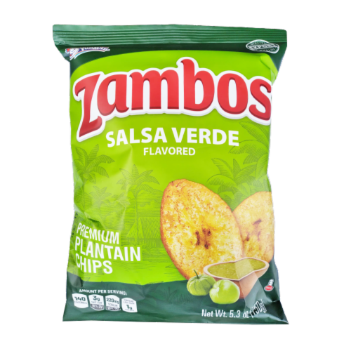 Zambos® Salsa Verde Plantain Chips Perspective: front