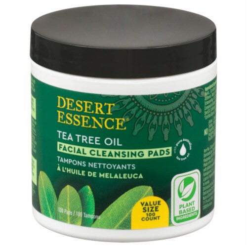 Desert Essence - Face Clns Pads Ttree Oil - 1 Each-100 CT Perspective: front