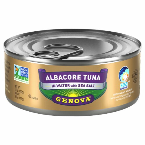 Genova Albacore Tuna Water With Sea Salt - Case Of 12 - 5 Oz Perspective: front