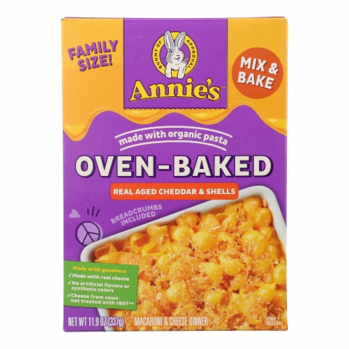 Annie's Homegrown - Baked Shells Aged Cheddar - Case of 8-11.9 OZ Perspective: front