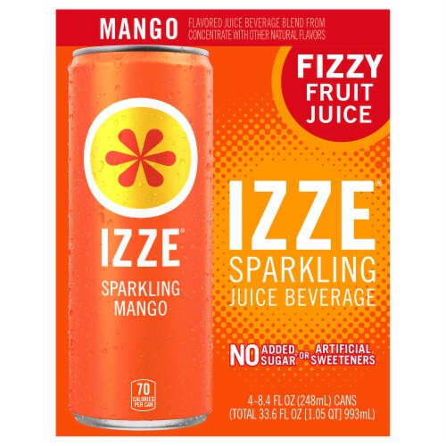 Izze - Can Sparkling Mango - Case of 6-4/8.4 FZ Perspective: front