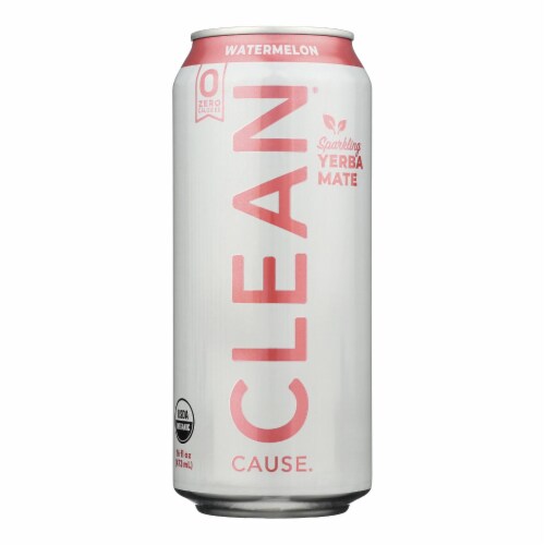 Clean Cause - Yerba Mate Watermelon - Case of 12-16 FZ Perspective: front