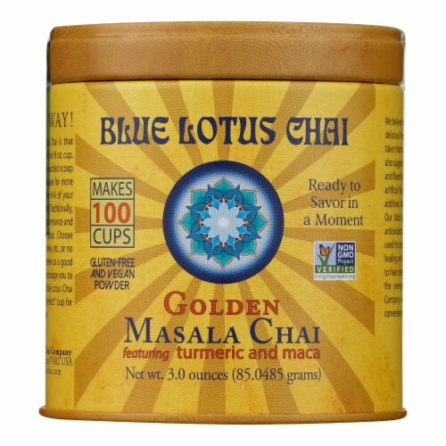 Blue Lotus - Masala Chai Golden - Case of 6 - 3 OZ Perspective: front