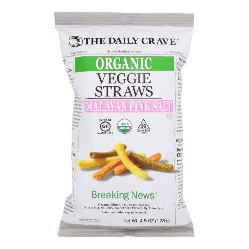 The Daily Crave - Veggie Straws - Case of 8 - 4.5 OZ Perspective: front
