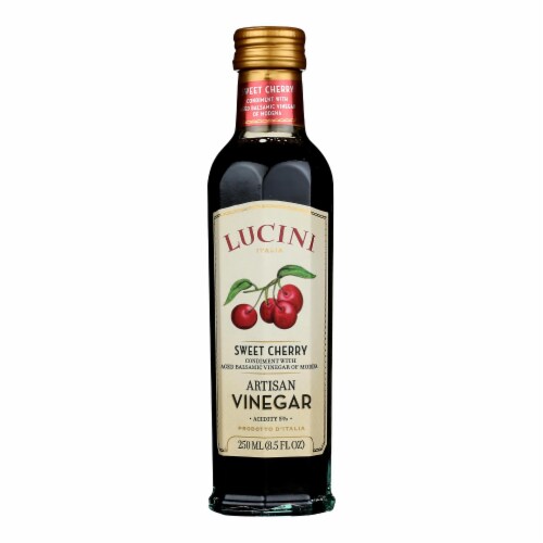 Lucini Italia Dark Cherry Balsamic Artisan Vinegar - Case of 6 - 8.5 Fl oz. Perspective: front