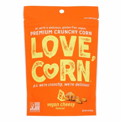 Love Corn - Crunchy Corn Cheezy - Case of 12-4 OZ Perspective: front