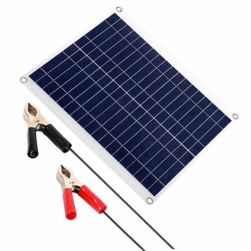Solar Panel Car Battery Charger 12V 25W IP68 Waterproof 3.0A Dual USB Charging Clip Line 1 Set Metro Market