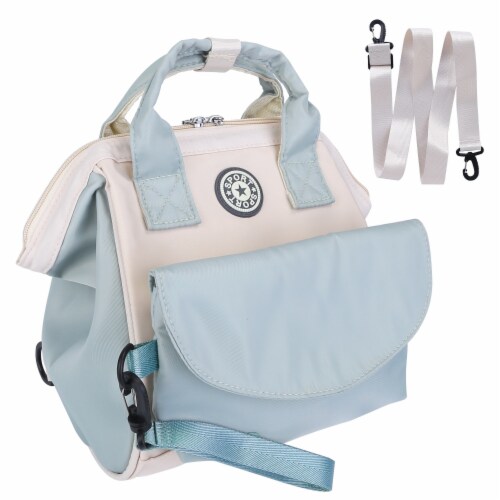 Baby Nappy Diaper Bag with 6 Pockets, Adjustable Shoulder Strap, and Detachable Small Bag Perspective: front