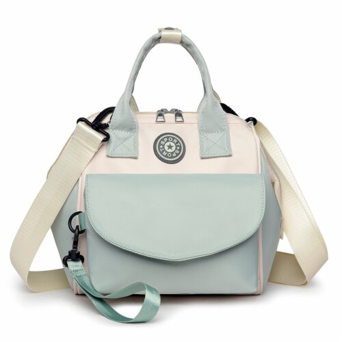 Baby Nappy Diaper Bag with 6 Pockets, Adjustable Shoulder Strap, and Detachable Small Bag Perspective: front