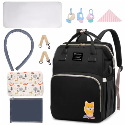 Multifunctional Diaper Backpack Insulated Pockets Diaper Pad Burp Cloth and USB Port 1 Set Mariano s