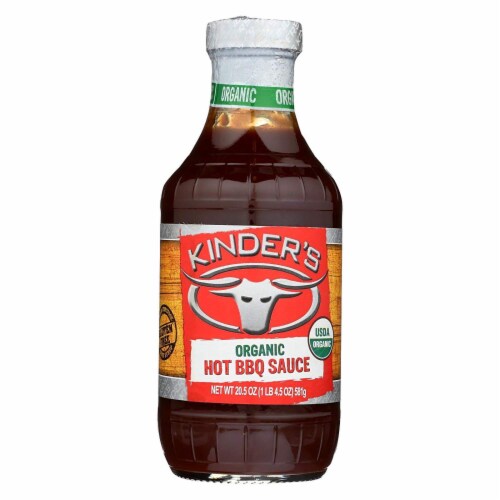 Kinders Organic Hot Bbq Sauce 20.5oz Perspective: front