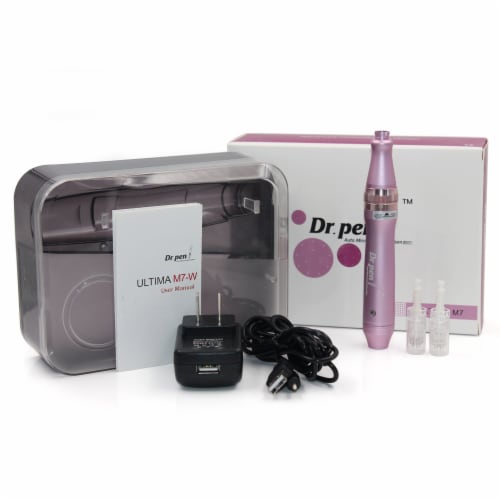 Dr. Pen - Ultima Electric Derma Pen Stamp Auto MicroNeedle Roller - 2x 12Pin Cartridges Perspective: front