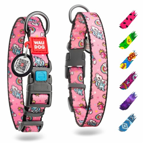 Waudog Nylon Dog Collar Adjustable Unicorn Pattern 9 14 Neck X 3 5 Wide Purple 1 Ct Kroger