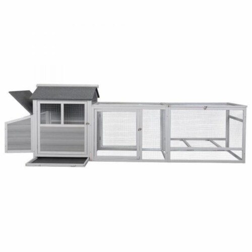 Versatile Wooden Animal Coop with Nesting Box - Comfort and Safety Perspective: front