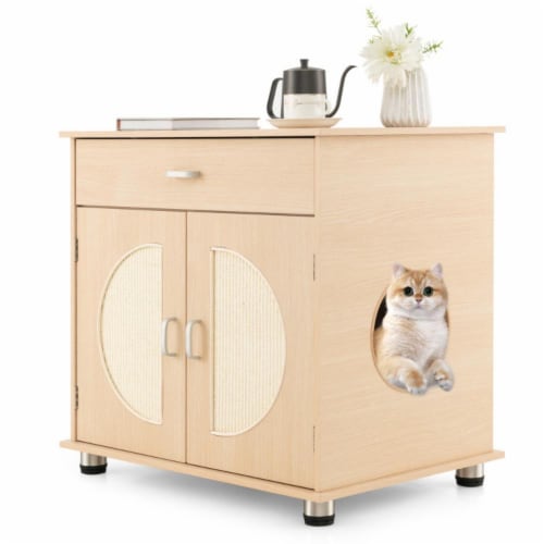 Versatile Cat Litter Box Enclosure with Sisal Scratching Doors Enhance Cat s Area 1 set King Soopers