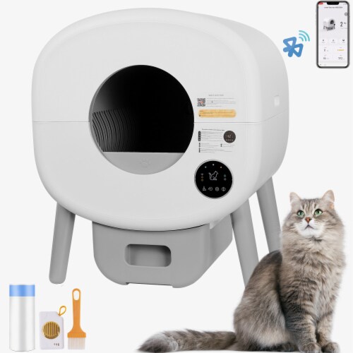 Smart Cat Litter Box with App Control Complete Set Upgrade Convenience Comfort 1 Set Fry s Food Stores