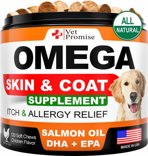 Omega 3 Fish Oil Chews for Dogs Skin Coat Health 120 Treats Boost Skin Coat Health 1 Ct 9 oz Fry s Food Stores