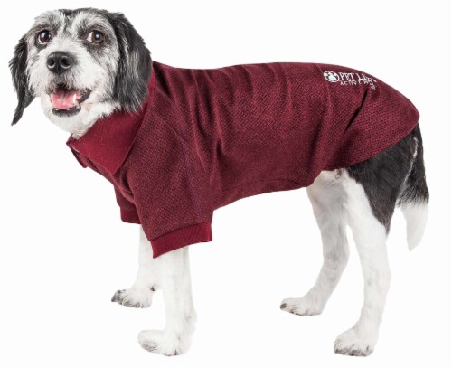 Pet Life Active Relax Stretch Fur Flexed Red Polo Dog T-Shirt Pet Life Active Relax Stretch Fur Flexed Red Polo Dog T-Shirt