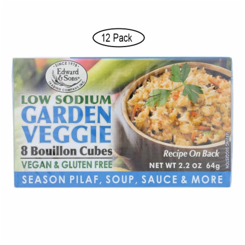 Edward & Sons Natural Bouillon Cubes - Veggie - Low Sodium - 2.2 Oz - Case Of 12 Perspective: front