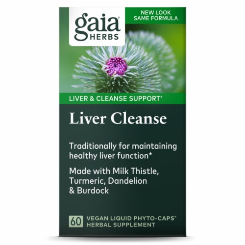 Gaia Herbs Liver Cleanse Vegan Liquid Phyto-Caps Perspective: front