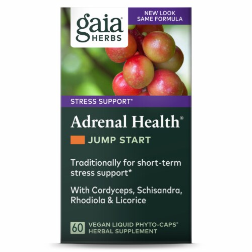 Gaia® Herbs Adrenal Health Jump Start Capsules Perspective: front