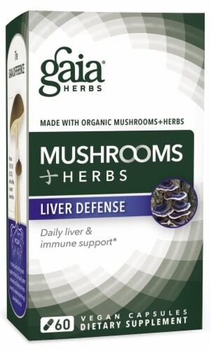 Gaia Mushrooms Liver Defense Capsules Perspective: front